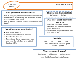 1 Grade: Science Thinking and Academic Skills What question do we ask ourselves?