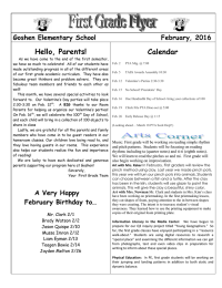 Hello, Parents! Calendar