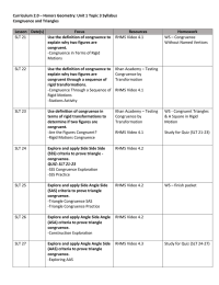 Curriculum 2.0 – Honors Geometry: Unit 1 Topic 3 Syllabus Focus