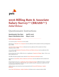 2016 Billing Rate &amp; Associate Salary Survey (BRASS