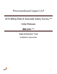 PricewaterhouseCoopers LLP BRASS  2016 Billing Rate &amp; Associate Salary Survey