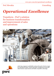 Operational Excellence Transform - PwC’s solution for business transformation and improvement of sales