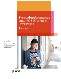 Preparing for success 2014 IPO SEC comment letter trends Technology