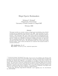 Illegal Sports Bookmakers Koleman S. Strumpf Department of Economics