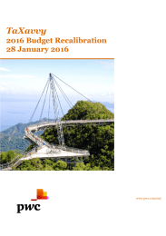 TaXavvy 2016 Budget Recalibration 28 January 2016 www.pwc.com/my