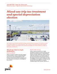 Mixed-use trip tax treatment and special depreciation election