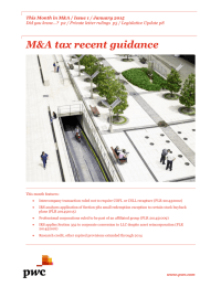 M&amp;A tax recent guidance