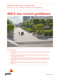 M&amp;A tax recent guidance