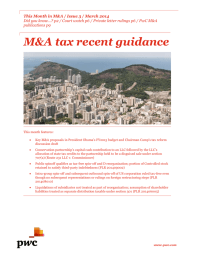 M&amp;A tax recent guidance