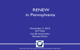RENEW in Pennsylvania November 5, 2015 PaTTAN