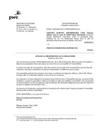 PROVINCE DE QUÉBEC COUR SUPÉRIEURE District de Québec « Chambre commerciale