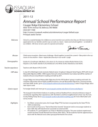 Annual School Performance Report 2011-12 Cougar Ridge Elementary School