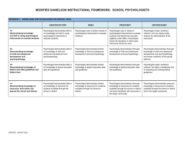 MODIFIED DANIELSON INSTRUCTIONAL FRAMEWORK:  SCHOOL PSYCHOLOGISTS