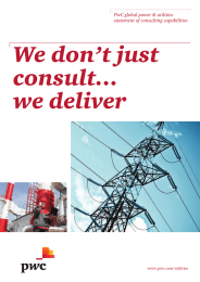 We don’t just consult… we deliver PwC global power &amp; utilities