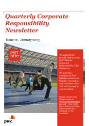 Quarterly Corporate Responsibility Newsletter Issue 12.  January 2013