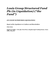 Louis Group Structured Fund Plc (in Liquidation) (“the Fund”)