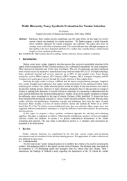 Multi Hierarchy Fuzzy Synthetic Evaluation for Vendor Selection