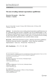 On non-revealing rational expectations equilibrium Dionysius Glycopantis Nicholas C. Yannelis