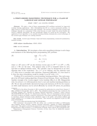 A FIRST-ORDER SMOOTHING TECHNIQUE FOR A CLASS OF LARGE-SCALE LINEAR PROGRAMS