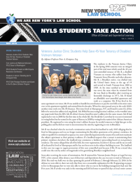 NYLS STUDENTS TAKE ACTION Vietnam Veteran