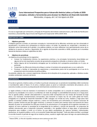 Curso Internacional Prospectiva para el desarrollo América Latina y el Caribe... conceptos, métodos y herramientas para alcanzar los Objetivos de Desarrollo Sostenible