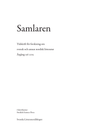 Samlaren Tidskrift för forskning om svensk och annan nordisk litteratur Årgång 136 2015