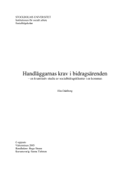 Handläggarnas krav i bidragsärenden