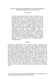 STRESS, COPING OCH ÅTGÄRDSFÖRSLAG HOS LÅNGTIDSFRISKA UNDERSKÖTERSKOR PÅ ETT AKUTSJUKHUS  Karin Aurelius*