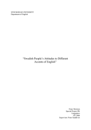“Swedish People’s Attitudes to Different Accents of English”