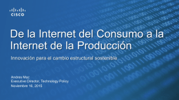 De la Internet del Consumo a la Producción Internet de la