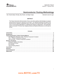 Semiconductor Packing Methodology Application Report