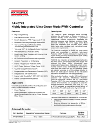 FAN6749 Highly Integrated Ultra Green-Mode PWM Controller Features