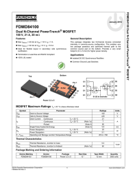 FDMD84100  Dual N-Channel PowerTrench MOSFET