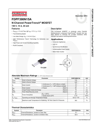 FDPF390N15A N-Channel PowerTrench MOSFET 150 V, 15 A, 40 mΩ