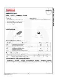 FFPF10F150S 10 A, 1500 V, Damper Diode — Damper Diode Features