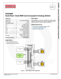 FSA2866 Dual-Host / Dual-SIM Card Crosspoint Analog Switch FSA28