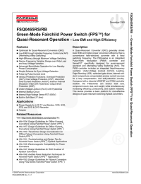 FSQ0465RS/RB Green-Mode Fairchild Power Switch (FPS™) for Quasi-Resonant Operation -