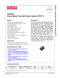 FSQ100 Green Mode Fairchild Power Switch (FPS™) Features