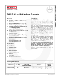 FXMHD103 — HDMI Voltage Translator  Description Features