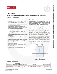 FXWA9306 Dual Bi-Directional I C-Bus&reg; and SMBus Voltage- Level Translator