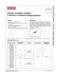 KA79XX / KA79XXA / LM79XX 3-Terminal 1 A Negative Voltage Regulator KA79XX /