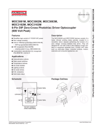 MOC3061M, MOC3062M, MOC3063M, MOC3162M, MOC3163M 6-Pin DIP Zero-Cross Phototriac Driver Optocoupler