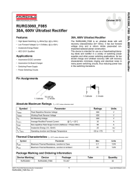 RURG3060_F085 30A, 600V Ultrafast Rectifier RURG3060_F085  30A, 600V Features