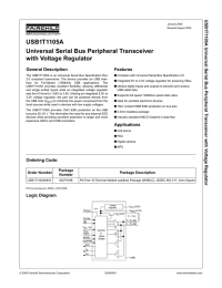 USB1T1105A Universal Serial Bus Peripheral Transceiver with Voltage Regulator U