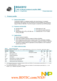 BGA3012 1. Product profile 1 GHz 12 dB gain wideband amplifier MMIC