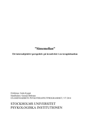 ”Sinsemellan” STOCKHOLMS UNIVERSITET PSYKOLOGISKA INSTITUTIONEN