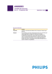 AN00093 TJA1020 LIN transceiver Rev. 02 — 16 September 2005 Application note