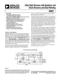 a Fiber Optic Receiver with Quantizer and Clock Recovery and Data Retiming AD807