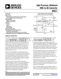 High Precision, Wideband RMS-to-DC Converter AD637