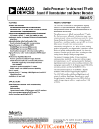 Audio Processor for Advanced TV with ADAV4622